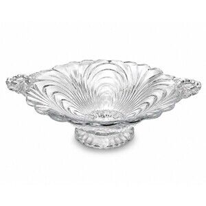 VTG Cambridge CAPRICE Clear Compote Bowl Footed w/Tab Handles MCM 9 1/8” Wide